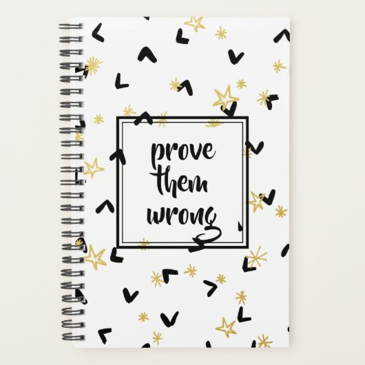 ブラックシェブロン金ゴールド星が彼らの間違ったプランナーを証明 プランナー手帳 (正面)