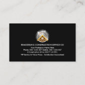 ブラックシェード金ゴールドストライプ建物レイヤ 名刺 (裏面)