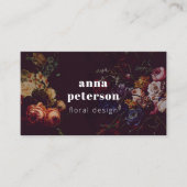 ブラックシエレガントックダークフローラフローリスト 名刺 (正面)