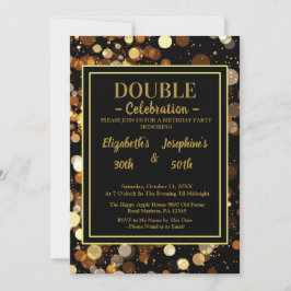 ブラックシエレガントックデュアル誕生日ソーリー招待状 招待状