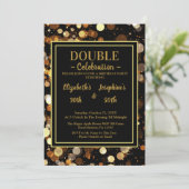 ブラックシエレガントックデュアル誕生日ソーリー招待状 招待状 (スタンド正面)