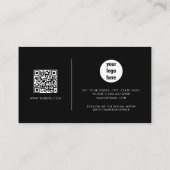 ブラックシグネチャースクリプトQRコードソーシャルメディア 名刺 (裏面)