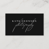 ブラックシグネチャースクリプトQRコードソーシャルメディア 名刺 (正面)