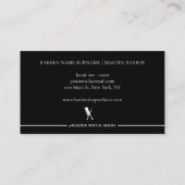 ブラックシザーヘアコーム バーバーショップ エレガントサロン 名刺 (裏面)