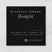 ブラックシックスクエアフローラモノグラムビジネスカード スクエア名刺 (裏面)