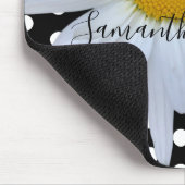 ブラックシックホワイト水玉模様デイジーカスタム マウスパッド (コーナー)