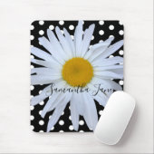 ブラックシックホワイト水玉模様デイジーカスタム マウスパッド (マウス)