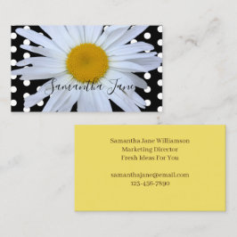 ブラックシックホワイト水玉模様デイジーカスタム 名刺