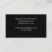 ブラックシックホワイト水玉模様デイジーカスタム 名刺 (裏面)