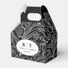 ブラックシックモダンフローラサンキュー結婚ズ フェイバーボックス