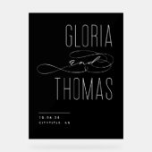 ブラックシックモダンミニマル結婚リスト歓迎 アクリルサイン (正面)