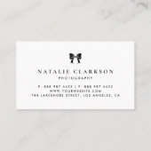 ブラックシックリボンボーミニマリスト 名刺 (裏面)