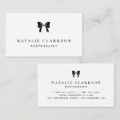 ブラックシックリボンボーミニマリスト 名刺 (正面/裏面)