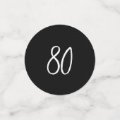 ブラックシックレタリング80thバースデーパーティー写真 コンフェッティ (スモール正面)