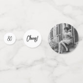 ブラックシックレタリング80thバースデーパーティー写真 コンフェッティ (裏面)