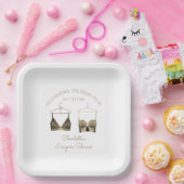 ブラックシックレースウォーターカラーランジェリーブライダルシャワー ペーパープレート (パーティー)