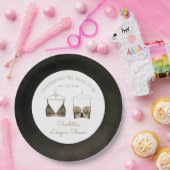 ブラックシックレースウォーターカラーランジェリーブライダルシャワー ペーパープレート (パーティー)