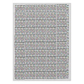 ブラックシッティングラビットフラワーかわいらし花びらグレー テーブルクロス (正面)