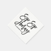 ブラックシップホーレイハンドレタッド紙 スタンダードカクテルナプキン (角)