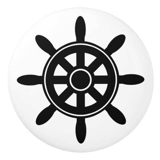 ブラックシップ航海のホイール式キャビネットノブ セラミックノブ (正面)