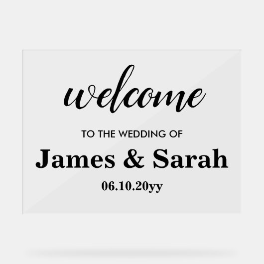ブラックシッ結婚クサイネージエントランスへようこそ アクリルサイン (正面)