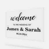 ブラックシッ結婚クサイネージエントランスへようこそ アクリルサイン (傾斜)