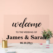 ブラックシッ結婚クサイネージエントランスへようこそ アクリルサイン (ウェディング)