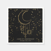 ブラックシテラルスタームーン誕生日 スタンダードカクテルナプキン (正面)