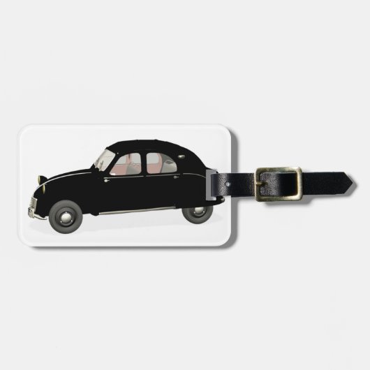 ブラックシトロエン2CV ラゲッジタグ (正面横)