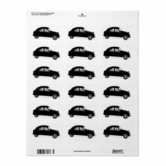 ブラックシトロエン 2CV ラベル (フルシート)