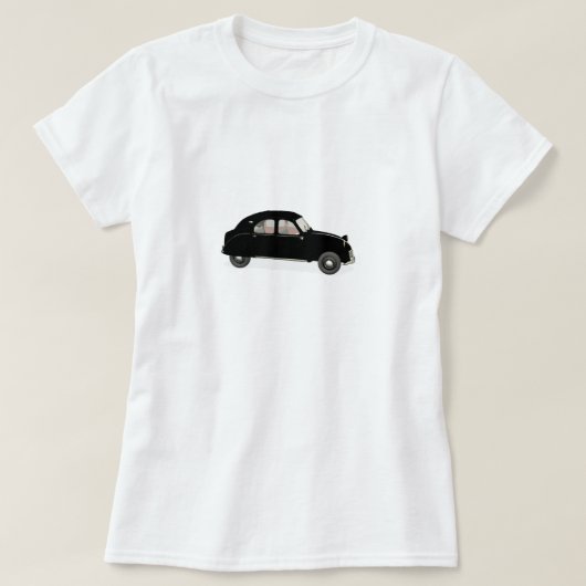 ブラックシトローン2CV Tシャツ (デザイン正面)