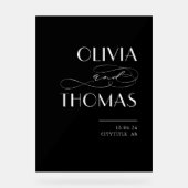 ブラックシモダンック結婚ズ・ウェルカム アクリルサイン (正面)