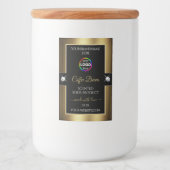 ブラックシャイカジュアルーコーヒーブラウンロゴ製品ラベル フードラベル (正面)