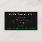 ブラックシャツ衣料品店 コーリングカード (裏面)