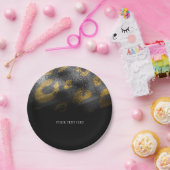 ブラックシャドウとヒョウ印刷エキゾチックパーティー ペーパープレート (パーティー)