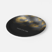 ブラックシャドウとヒョウ印刷エキゾチックパーティー ペーパープレート (アングル)