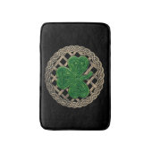 ブラックシャムロックオンケルト結び目模様バスマット バスマット (正面縦)