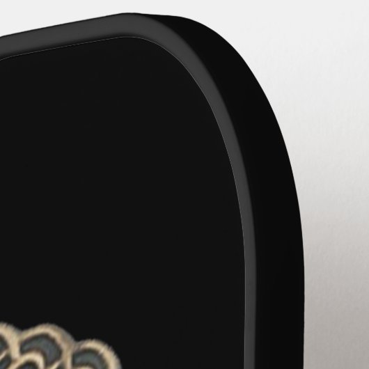 ブラックシャムロックオンケルト結び目模様 ピックルボールラケット (左詳細)