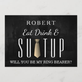 ブラックシャルボードスーツ私のリングのベアラーになる 招待状