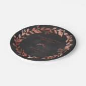 ブラックシャルボードピンクロース金ゴールドグレークリスマス ペーパープレート (アングル)