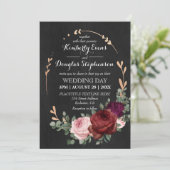 ブラックシャルボードブルゴーニュ金ゴールドバラボホ結婚ズ 招待状 (スタンド正面)