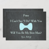 ブラックシャルボードボウ私のベストマンインビタになる 招待状 (正面/裏面)