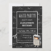 ブラックシャルボードマチュマティックフォーミュラズキッド誕生日 招待状 (正面)