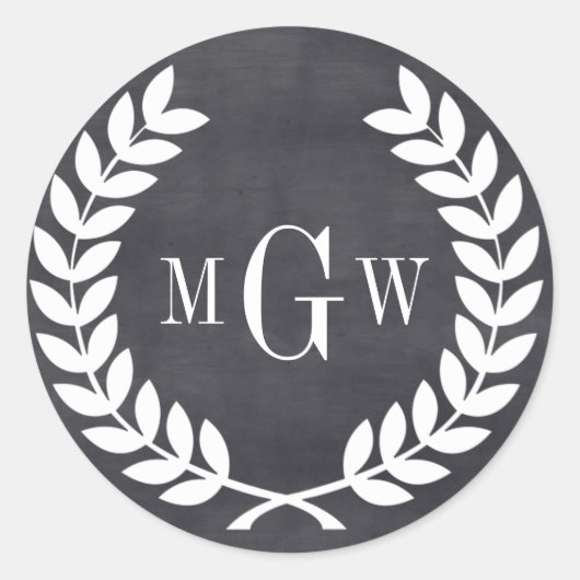 ブラックシャルボードローレルリースモノグラムエンナーゼシール ラウンドシール (正面)