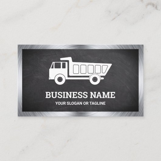 ブラックシャルボード建築ハウリングダンプトラック 名刺 (正面)