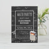 ブラックシャルボード数式の計算誕生日 招待状 (スタンド正面)