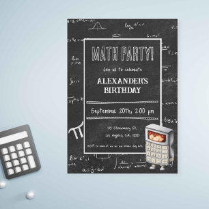 ブラックシャルボード数式の計算誕生日 招待状