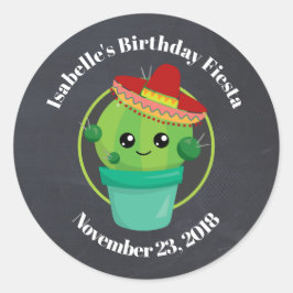 ブラックシャルボードSTDのソンブレロのかわいいサボテン ラウンドシール