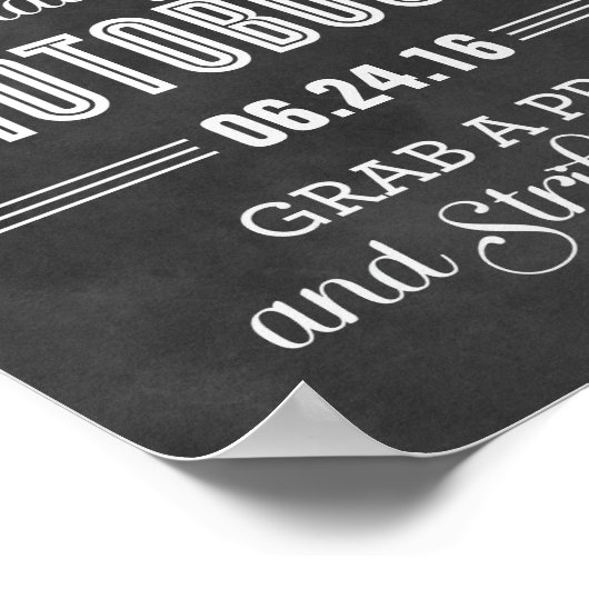 ブラックシャルボ結婚ードのフォトブースへようこそ ポスター (角)