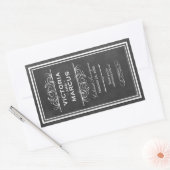 ブラックシャルボ結婚ードのモノグラムワインボトル 長方形シール (封筒)